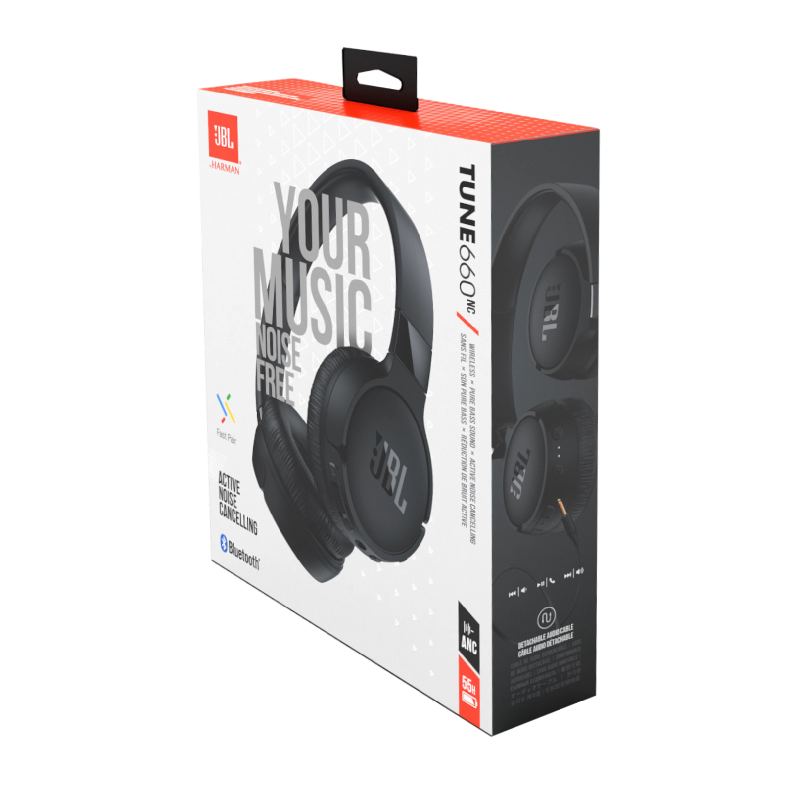 JBL Tune 660NC | Wireless, on-ear, active noise-cancelling headphones.